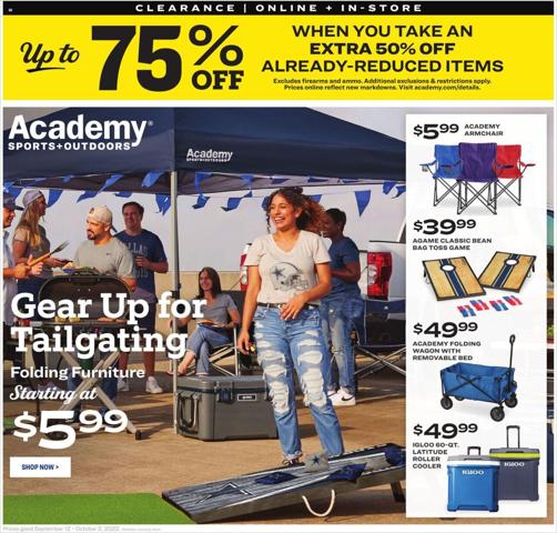Sports offers in Overland Park KS | Academy Outdoor Ad in Academy | 9/12/2022 - 10/2/2022