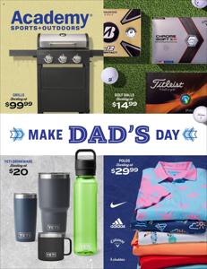 Offer on page 11 of the Academy Father's Day Guide catalog of Academy