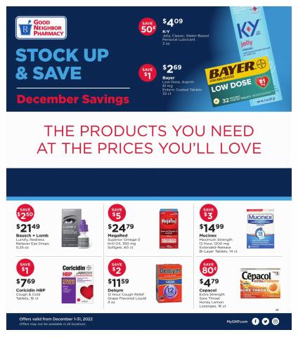 Offer on page 1 of the Monthly Circular catalog of Good Neighbor Pharmacy
