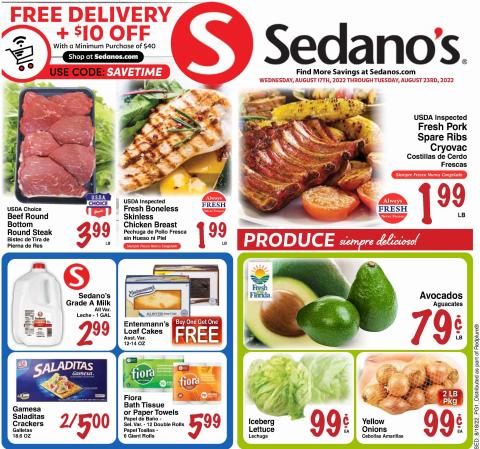 Grocery & Drug offers in Homestead FL | Sedano's weekly ad in Sedano's | 8/17/2022 - 8/23/2022