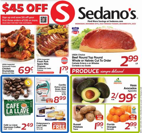 Sedano's catalogue | Sedano's weekly ad | 11/30/2022 - 12/6/2022