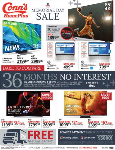 Electronics & Office Supplies offers in Charlotte NC | Conns 5/16 Ad in Conn's Home Plus | 5/16/2022 - 5/18/2022