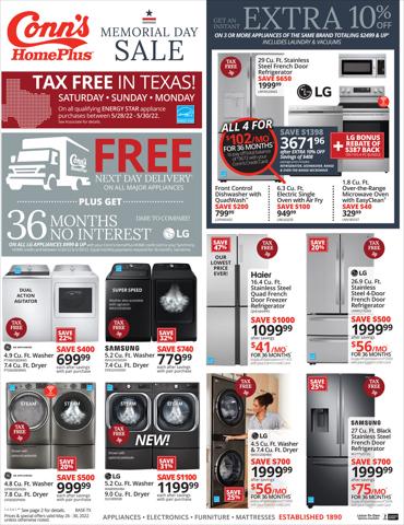 Electronics & Office Supplies offers in Sugar Land TX | Conns 5/26 Ad in Conn's Home Plus | 5/26/2022 - 5/30/2022