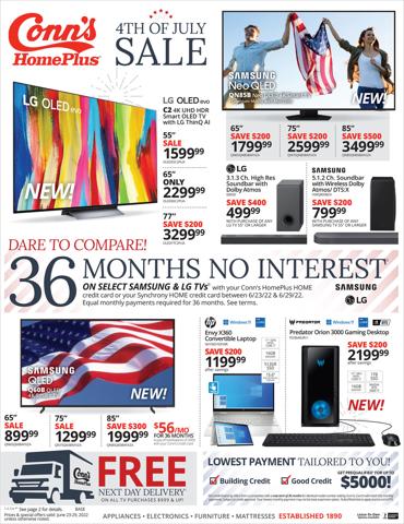 Electronics & Office Supplies offers in Frisco TX | Conns 6/23 Ad in Conn's Home Plus | 6/23/2022 - 6/29/2022