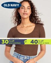 Offer on page 5 of the Old Navy 30% Off Your Purchase catalog of Old Navy
