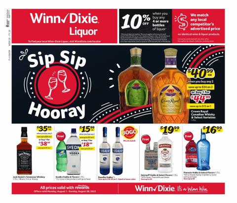 Winn Dixie catalogue in Fort Lauderdale FL | Alcohol Flyer | 8/1/2022 - 8/28/2022