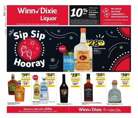 Grocery & Drug offers in Jacksonville FL | Alcohol Flyer in Winn Dixie | 11/28/2022 - 1/1/2023