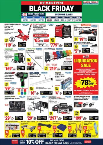 Tools & Hardware offers in Springfield IL | Harbor Freight Tools Weekly ad in Harbor Freight Tools | 11/21/2022 - 11/28/2022