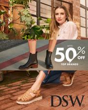 Offer on page 5 of the DSW Up to 50% Off Top Brands catalog of DSW