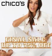 Offer on page 7 of the Chico's FINAL SALE UP TO 75% OFF catalog of Chico's