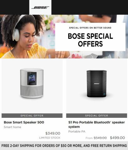 Electronics & Office Supplies offers in Skokie IL | Bose Special Offers in Bose | 6/21/2022 - 7/6/2022
