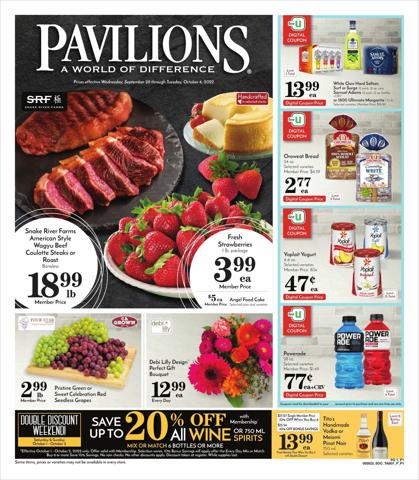 Grocery & Drug offers in Bellflower CA | Pavilions flyer in Pavilions | 9/28/2022 - 10/4/2022