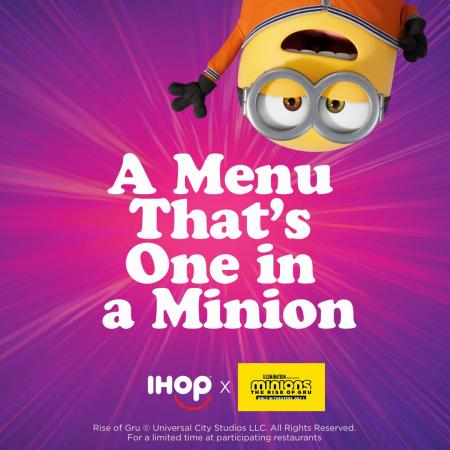 Restaurants offers in Arlington VA | New! Minion Menu in IHOP | 7/3/2022 - 8/31/2022