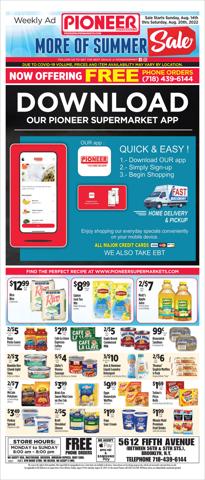 Grocery & Drug offers in Ridgewood NY | Pioneer Supermarkets weekly ad in Pioneer Supermarkets | 8/14/2022 - 8/20/2022