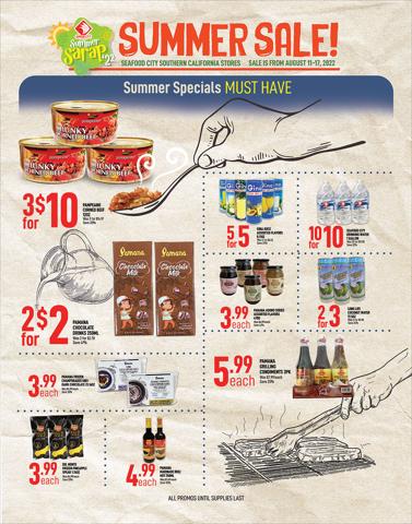 Grocery & Drug offers in Gardena CA | Weekly Specials in Seafood City | 8/11/2022 - 8/17/2022