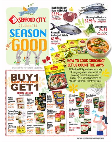 Seafood City catalogue in Los Angeles CA | Weekly specials Seafood City | 3/16/2023 - 3/22/2023