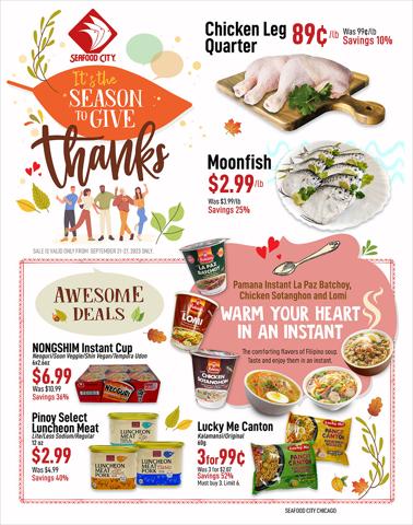 Seafood City catalogue in Chicago IL | Weekly specials Seafood City | 9/21/2023 - 9/27/2023