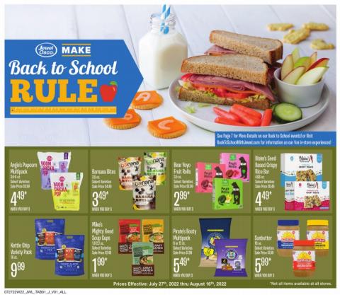 Grocery & Drug offers in Michigan City IN | Back to School in Jewel-Osco | 7/30/2022 - 8/16/2022