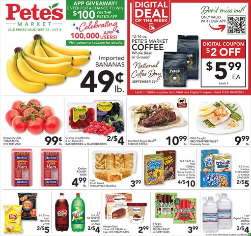 Grocery & Drug offers in Skokie IL | Pete's Fresh Market weekly ad in Pete's Fresh Market | 9/28/2022 - 10/4/2022