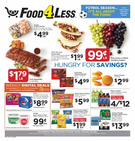 Grocery & Drug offers in Naperville IL | Chicago Weekly Ad in Food 4 Less | 11/25/2022 - 11/29/2022
