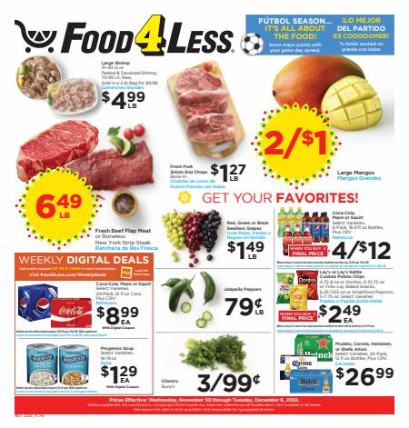 Food 4 Less catalogue | California Weekly Ad | 11/30/2022 - 12/6/2022