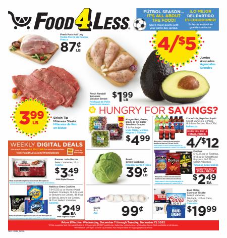 Grocery & Drug offers in Fountain Valley CA | California Weekly Ad in Food 4 Less | 12/7/2022 - 12/13/2022