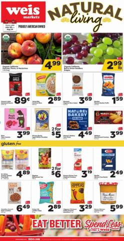 Weis Markets catalogue in Baltimore MD | Natural Living Ad | 8/3/2022 - 8/24/2022