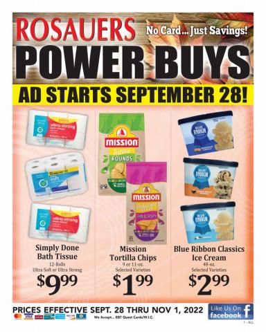 Rosauers catalogue | Rosauers Monthly Power Buys | 9/28/2022 - 11/1/2022