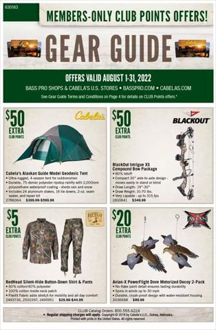 Sports offers in Westlake OH | Cabela's flyer in Cabela's | 8/1/2022 - 8/31/2022