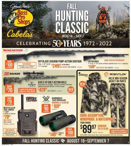 Sports offers in Acworth GA | Cabela's flyer in Cabela's | 8/18/2022 - 9/7/2022