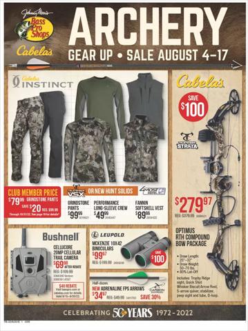 Sports offers in Westlake OH | Cabela's flyer in Cabela's | 8/4/2022 - 8/17/2022