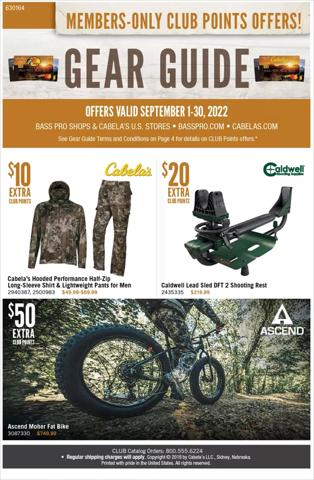 Sports offers in Anderson IN | Cabela's flyer in Cabela's | 9/1/2022 - 9/30/2022