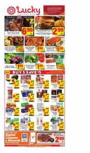 Offer on page 1 of the Weekly catalog of Lucky Supermarkets