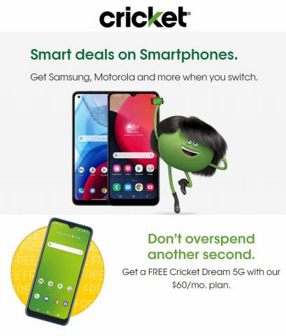 Electronics & Office Supplies offers in Springfield MO | Cricket Wireless - Deals in Cricket Wireless | 5/10/2022 - 6/9/2022