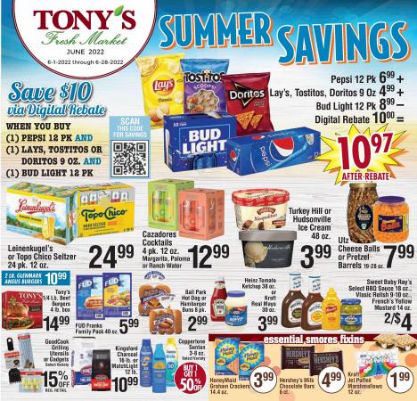 Grocery & Drug offers in Joliet IL | Tony's Fresh Market Weekly Ad in Tony's Fresh Market | 6/1/2022 - 6/28/2022