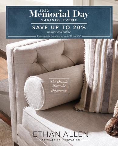 Home & Furniture offers in Jefferson City MO | Ethan Allen Memorial Day Savings Event > in Ethan Allen | 9/15/2022 - 12/31/2022