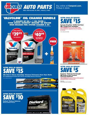 Offer on page 1 of the Flyer Carquest catalog of Carquest