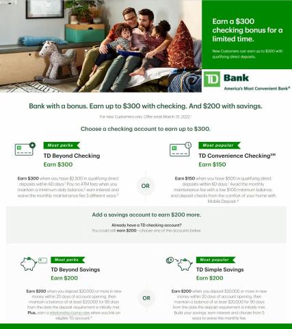 TD Bank catalogue in Winter Park FL | Earn A $300 Checking Bonus | 1/25/2022 - 3/31/2022