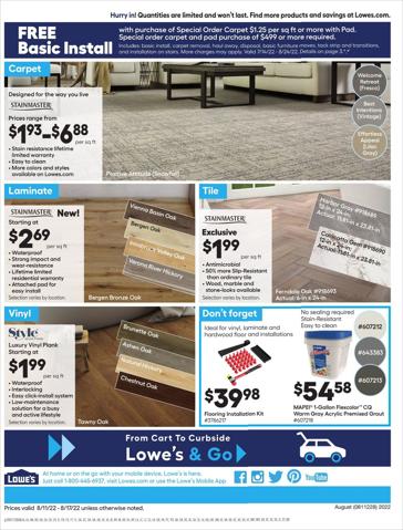 Lowe's catalogue in New York | Lowe's flyer | 8/11/2022 - 8/17/2022