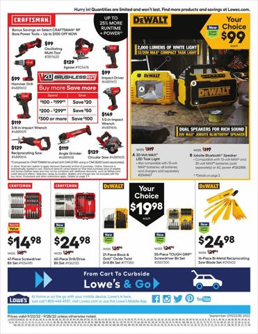 Lowe's catalogue in Gaithersburg MD | Lowe's flyer | 9/22/2022 - 9/28/2022