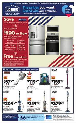 Tools & Hardware offers in Parkville MD | Lowe's flyer in Lowe's | 9/29/2022 - 10/5/2022