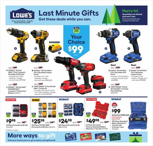 Tools & Hardware offers in New York | Lowe's flyer in Lowe's | 12/8/2022 - 12/24/2022