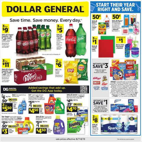 Discount Stores offers in Richardson TX | Dollar General flyer in Dollar General | 8/7/2022 - 8/13/2022