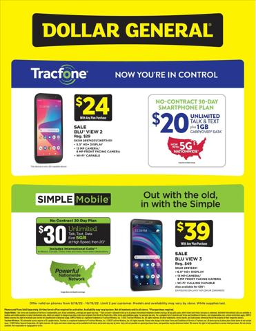 Discount Stores offers in Lancaster PA | Dollar General flyer in Dollar General | 9/18/2022 - 10/15/2022