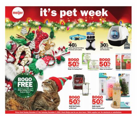 Discount Stores offers in Berwyn IL | Pets Ad in Meijer | 11/27/2022 - 12/3/2022