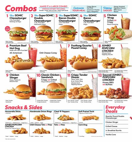 Restaurants offers in Jefferson City MO | Sonic - Menu in Sonic | 10/27/2022 - 3/31/2023
