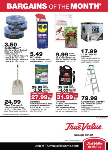 True Value catalogue in Ellettsville IN | True Value March Bargains of the Month | 3/1/2022 - 3/31/2022