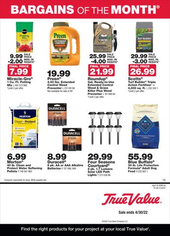 True Value catalogue in Chicago IL | True Value April Bargains of the Month | 4/1/2022 - 4/30/2022