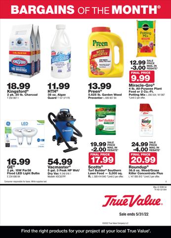 Tools & Hardware offers in Lake Charles LA | True Value May Bargains of the Month in True Value | 5/1/2022 - 5/31/2022