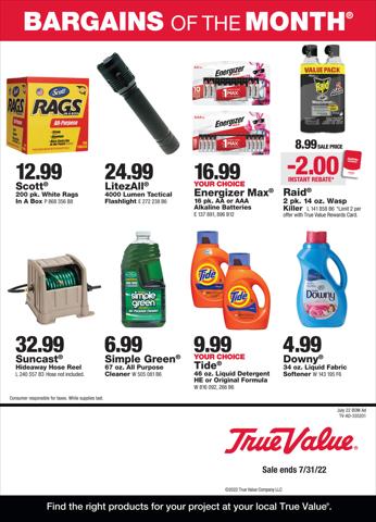Tools & Hardware offers in Falls Church VA | True Value July Bargains of the Month in True Value | 7/1/2022 - 7/31/2022